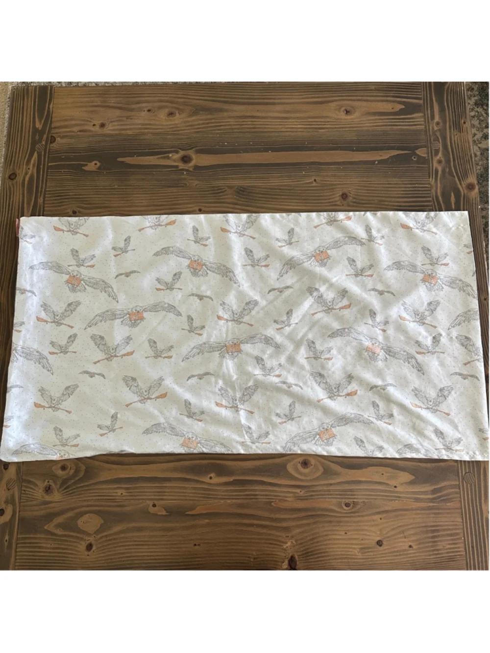 Kitsch Harry Potter Satin Pillowcase Owl Hedwig White Zip Standard